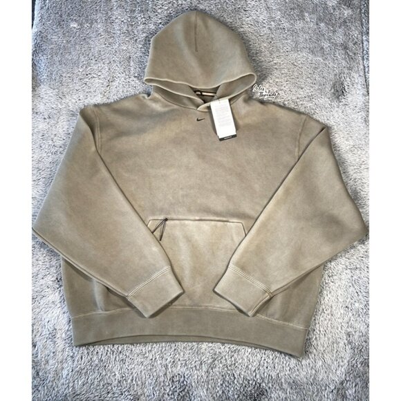 Nike Tech Fleece Pullover Hoodie Size Large TALL Men Light Army Green HJ0681-320 - Picture 1 of 7